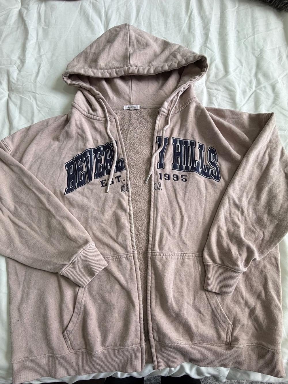 Garage Beige Beverly Hills Zip-Up Hoodie